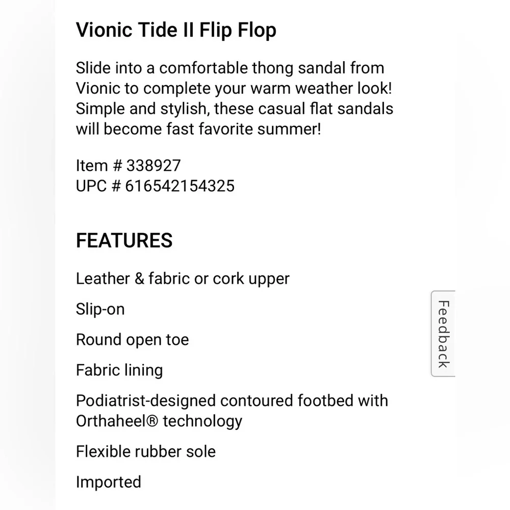 Vionic Tide II Women’s flip flops - Picture 6 of 6